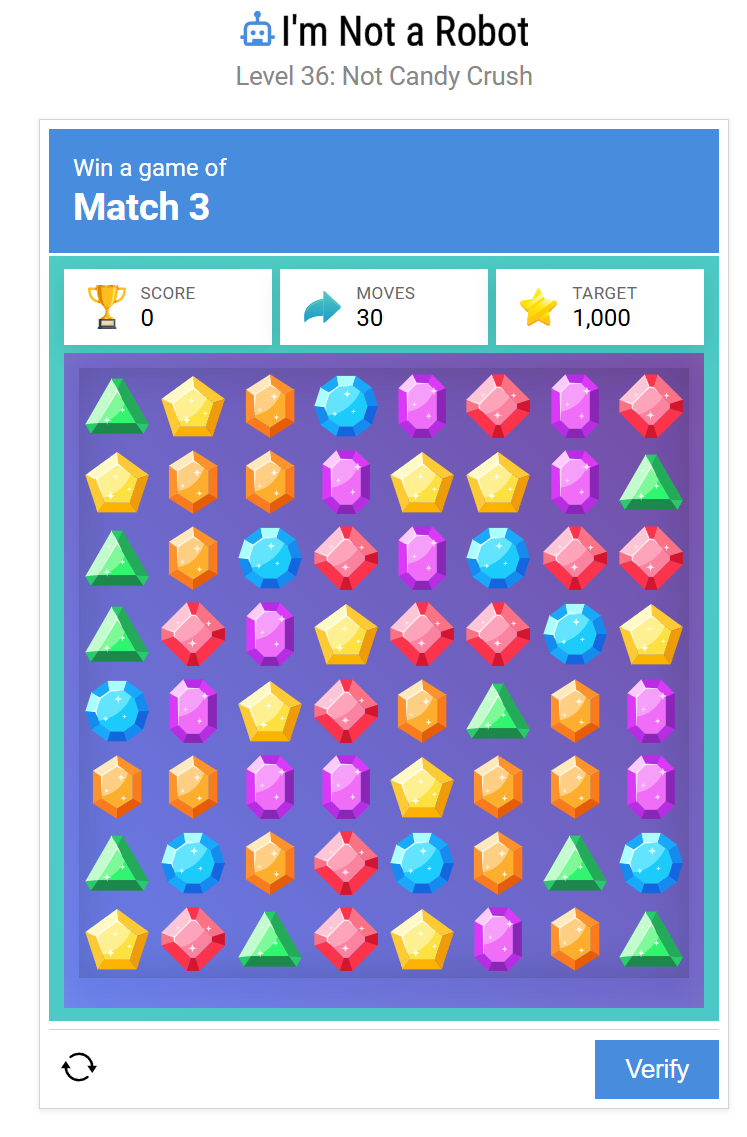 Level 36 Not Candy Crush Challenge
